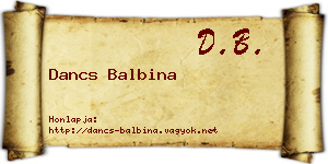 Dancs Balbina névjegykártya